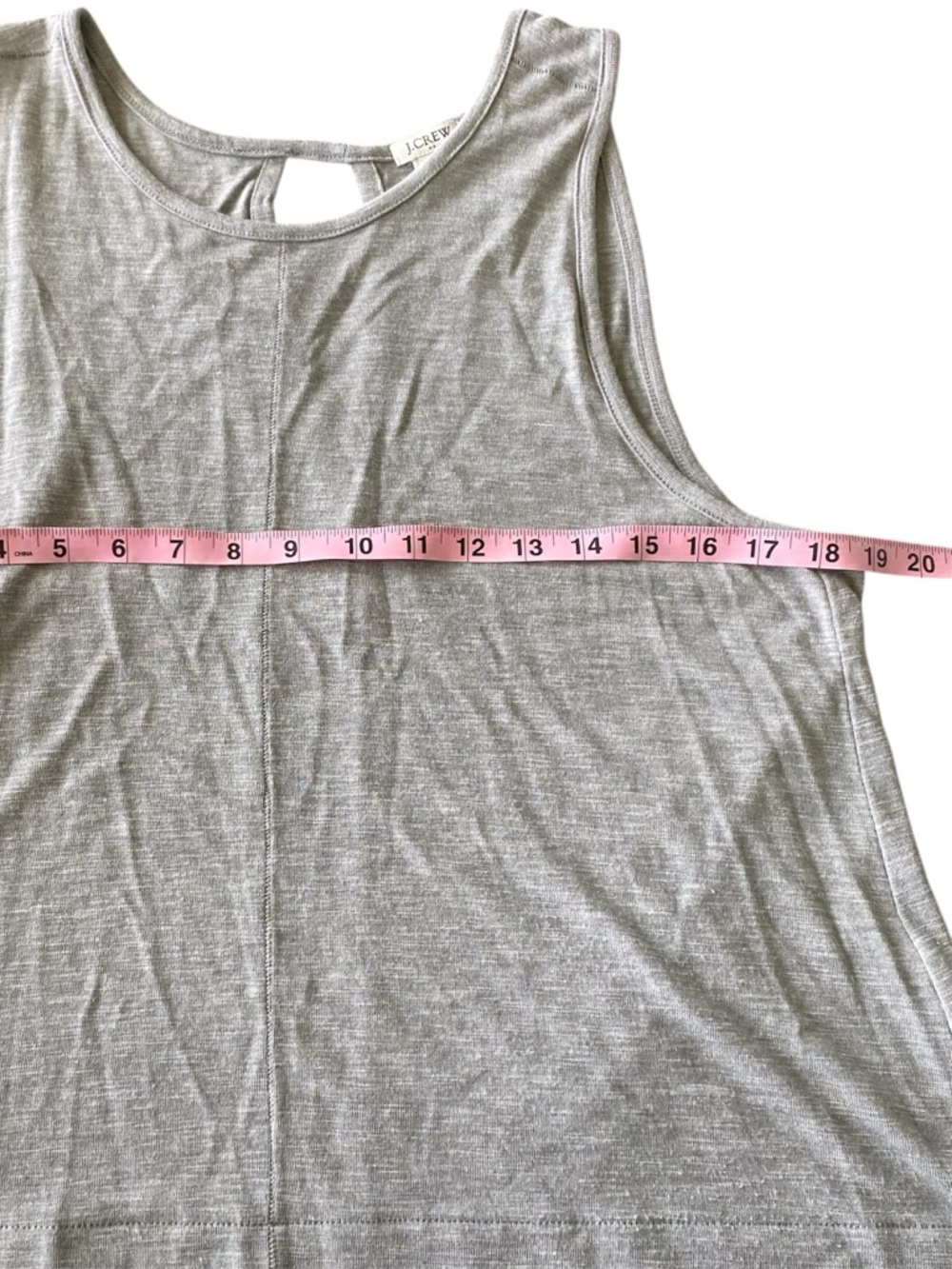 J. Crew Tank Top Blouse Size XL Womens Gray Sleeveless Preppy Lagenlook Keyhole - Picture 7 of 8